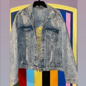 Distressed jean jacket